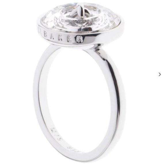 Ted Baker Silver Keriann Swarovski Crystal Big Button Ring - Picture 3 of 4